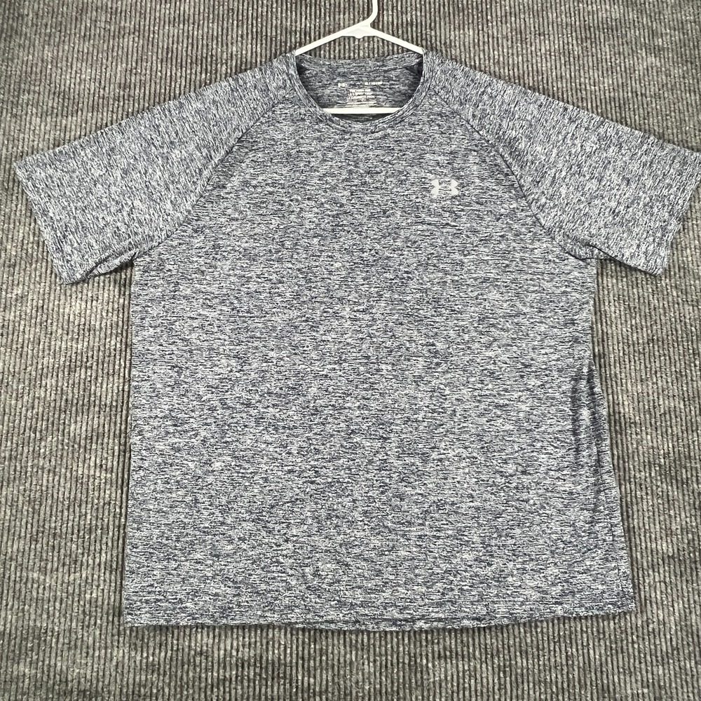 Under Armour Mens Shirt XL Extra Large Blue Short Sleeve Tech Tee Activewear Gym